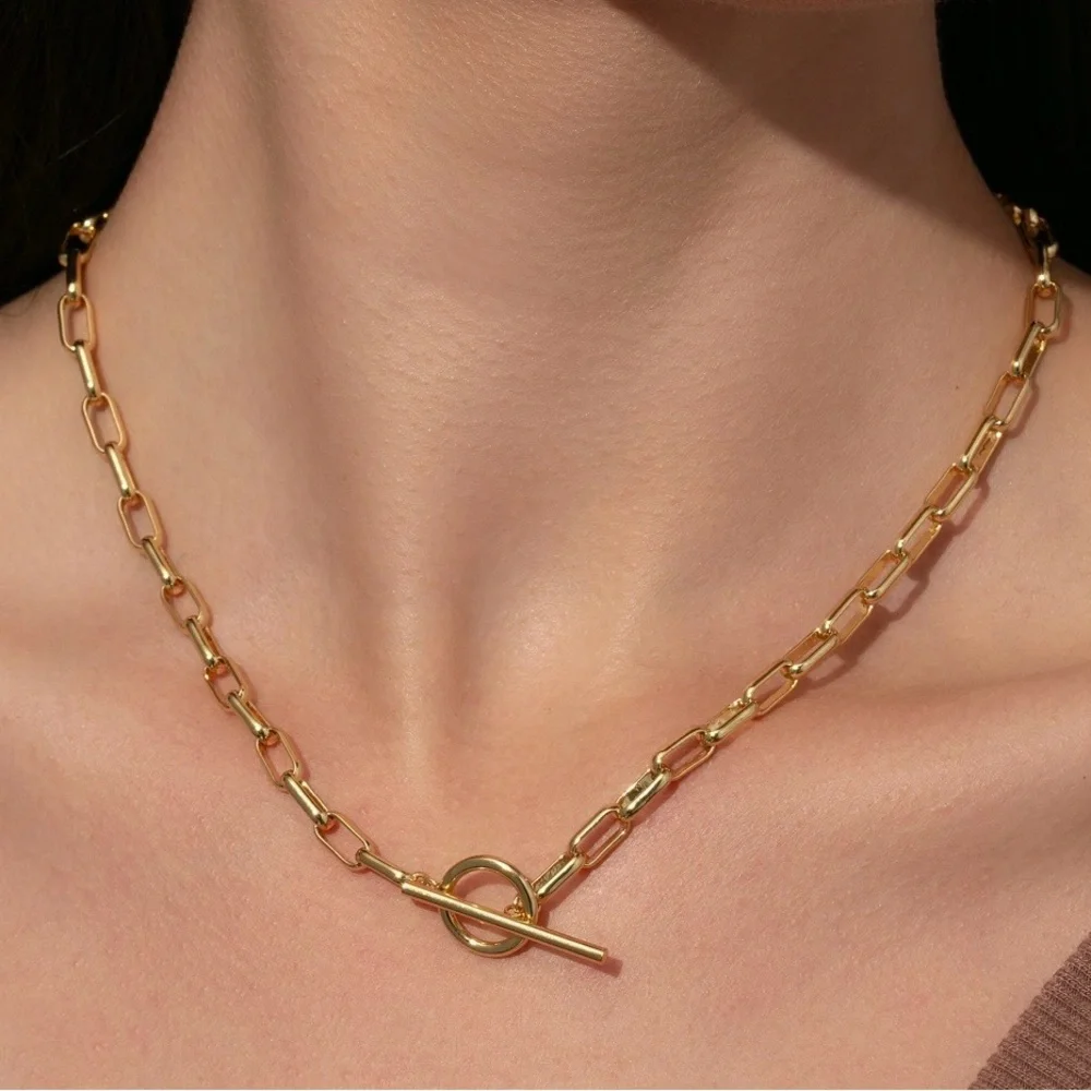 NEW Uncommon James Gold Staple Chain Necklace. - Picture 1 of 4
